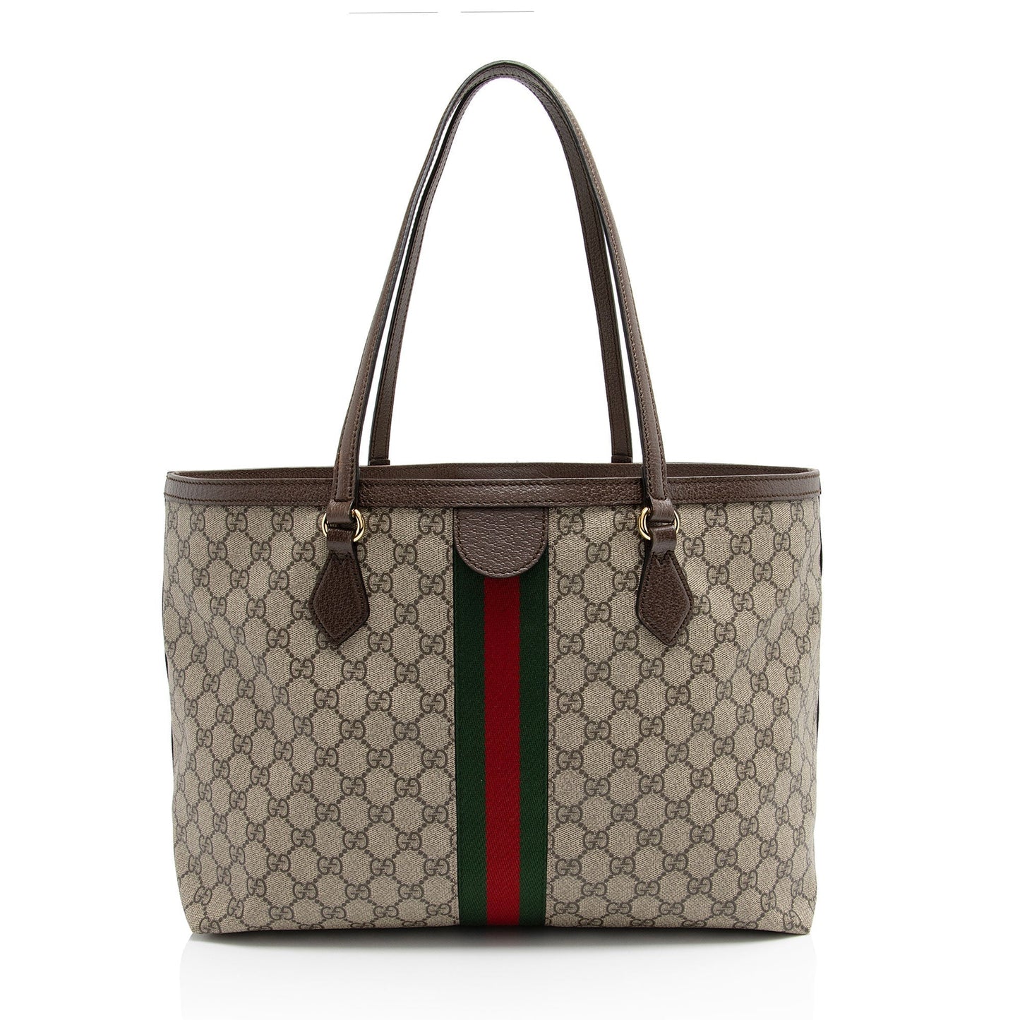 Gucci GG Supreme Ophidia Shopping SHF-YyxVQ9 Leather Canvas Brown Beige Tote Bag