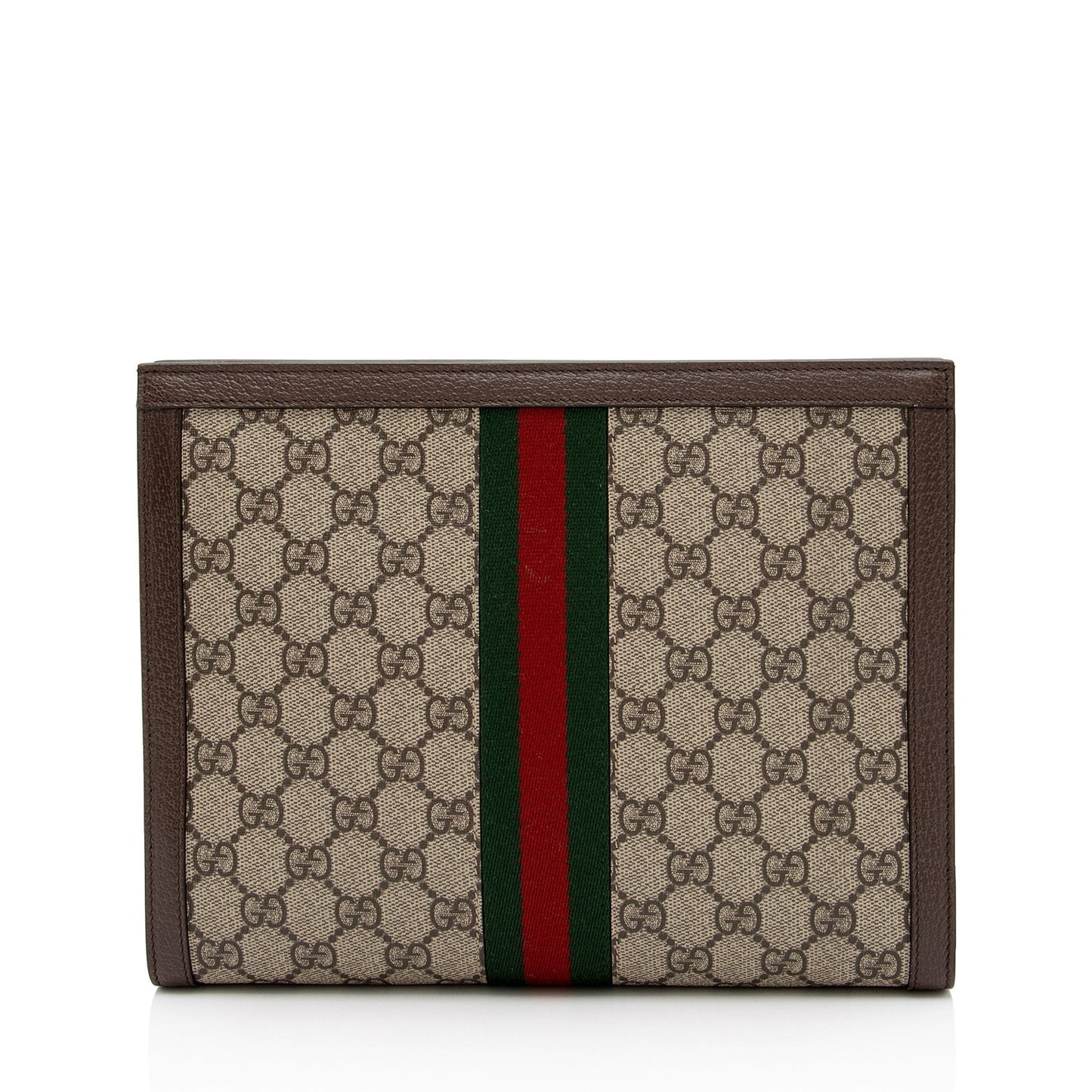 Gucci GG Supreme Ophidia Pouch SHF-aTANc5 Leather Canvas Nylon Brown Clutch Bag