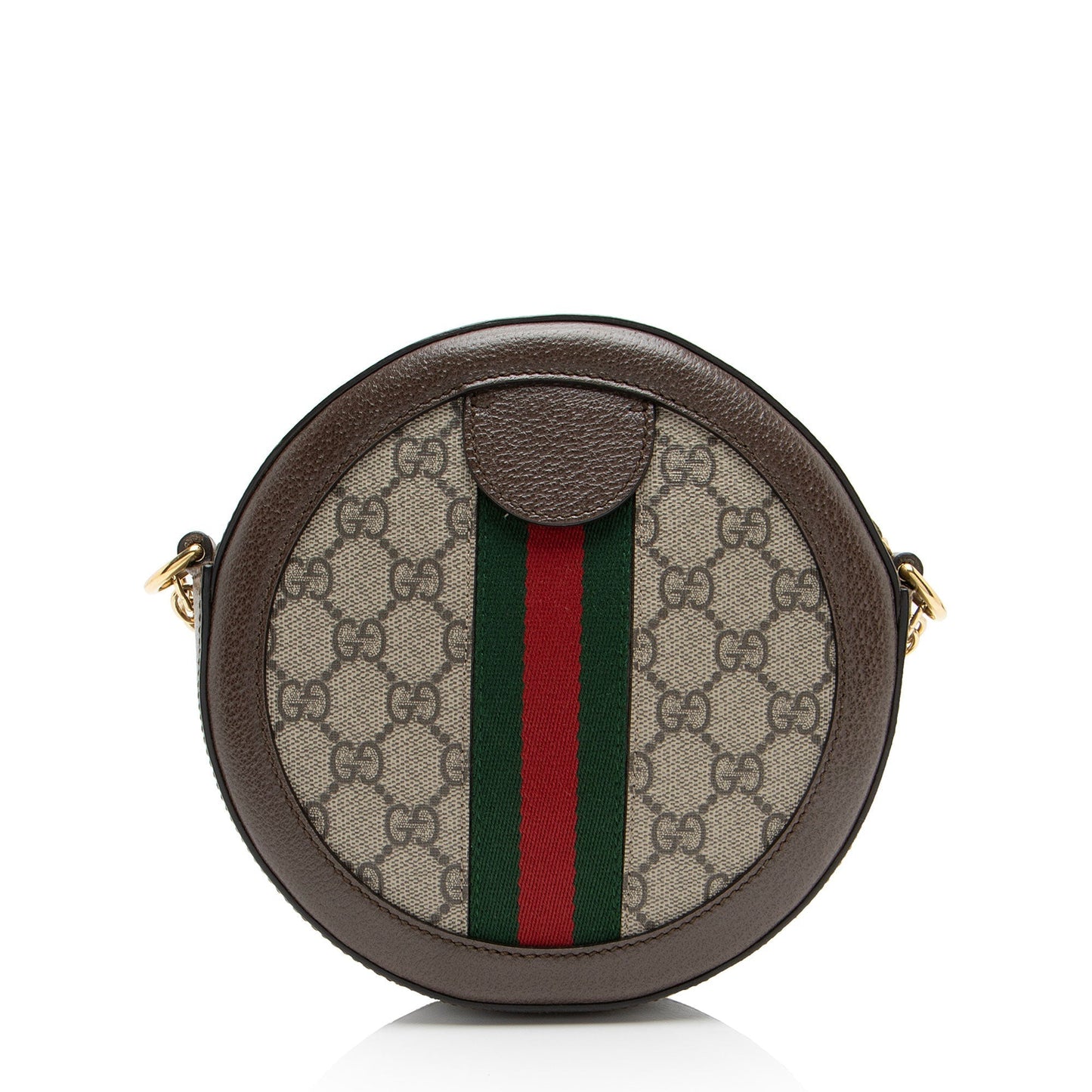 Gucci GG Supreme Ophidia Round SHF-F3cSgu Leather Canvas Nylon Brown Crossbody Bag
