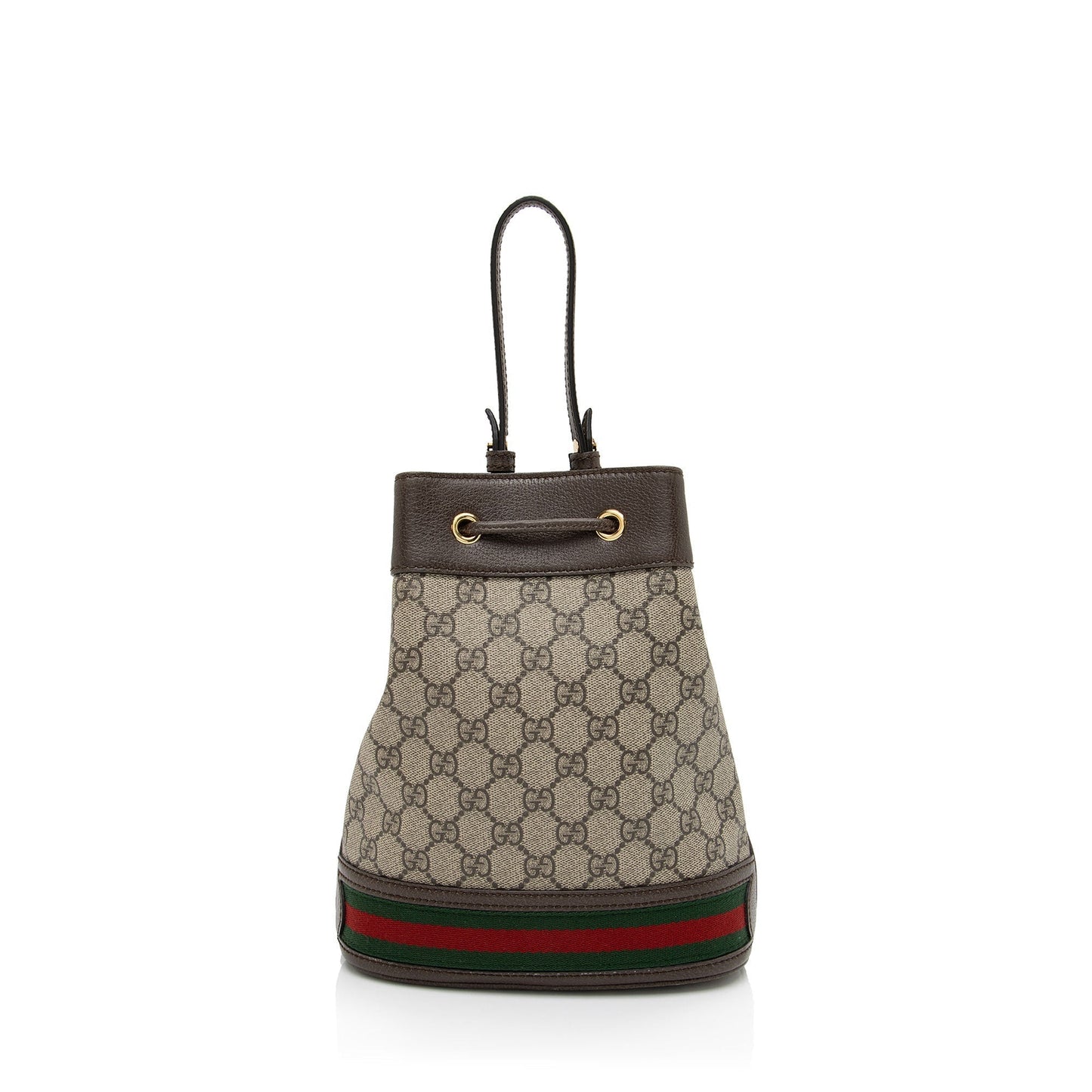 Gucci GG Supreme Ophidia Bucket SHF-tCaBgb Leather Canvas Nylon Brown Crossbody Bag