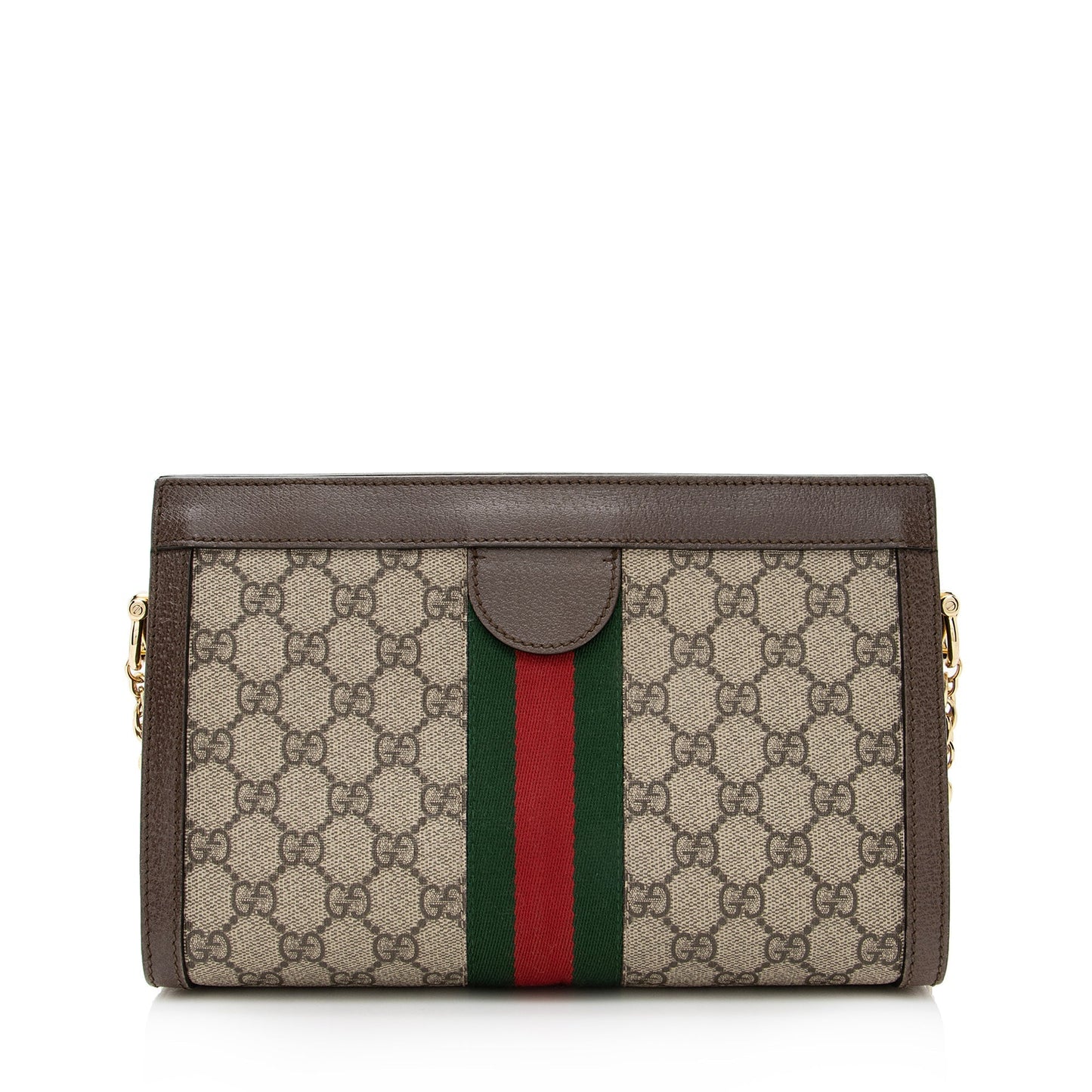 Gucci GG Supreme Ophidia Chain SHF Leather Canvas Nylon Brown Crossbody Bag
