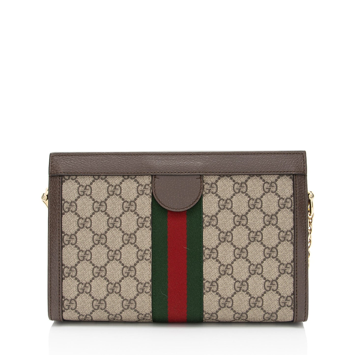 Gucci GG Supreme Ophidia Chain Leather Canvas Nylon Brown Shoulder Bag Shf Tycvi2