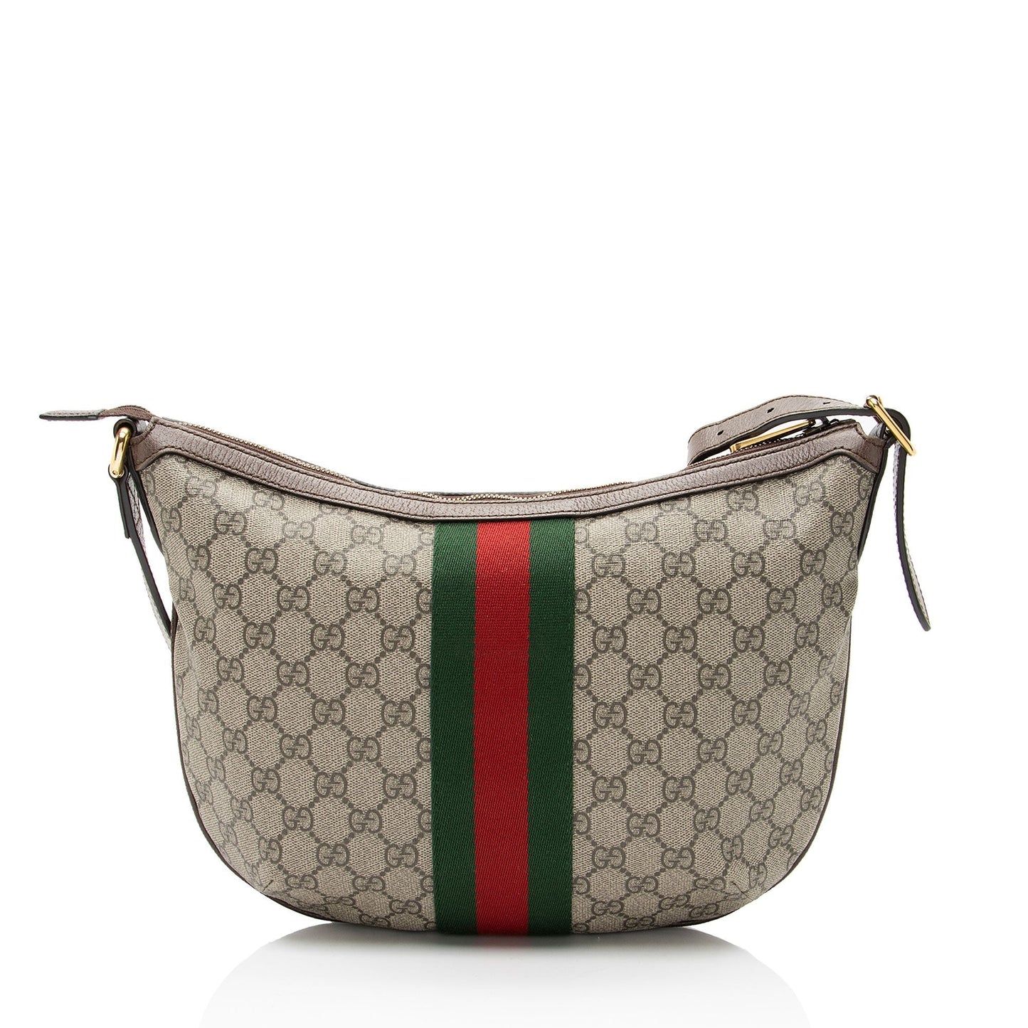 Gucci GG Supreme Ophidia Leather Canvas Nylon Brown Shoulder Bag