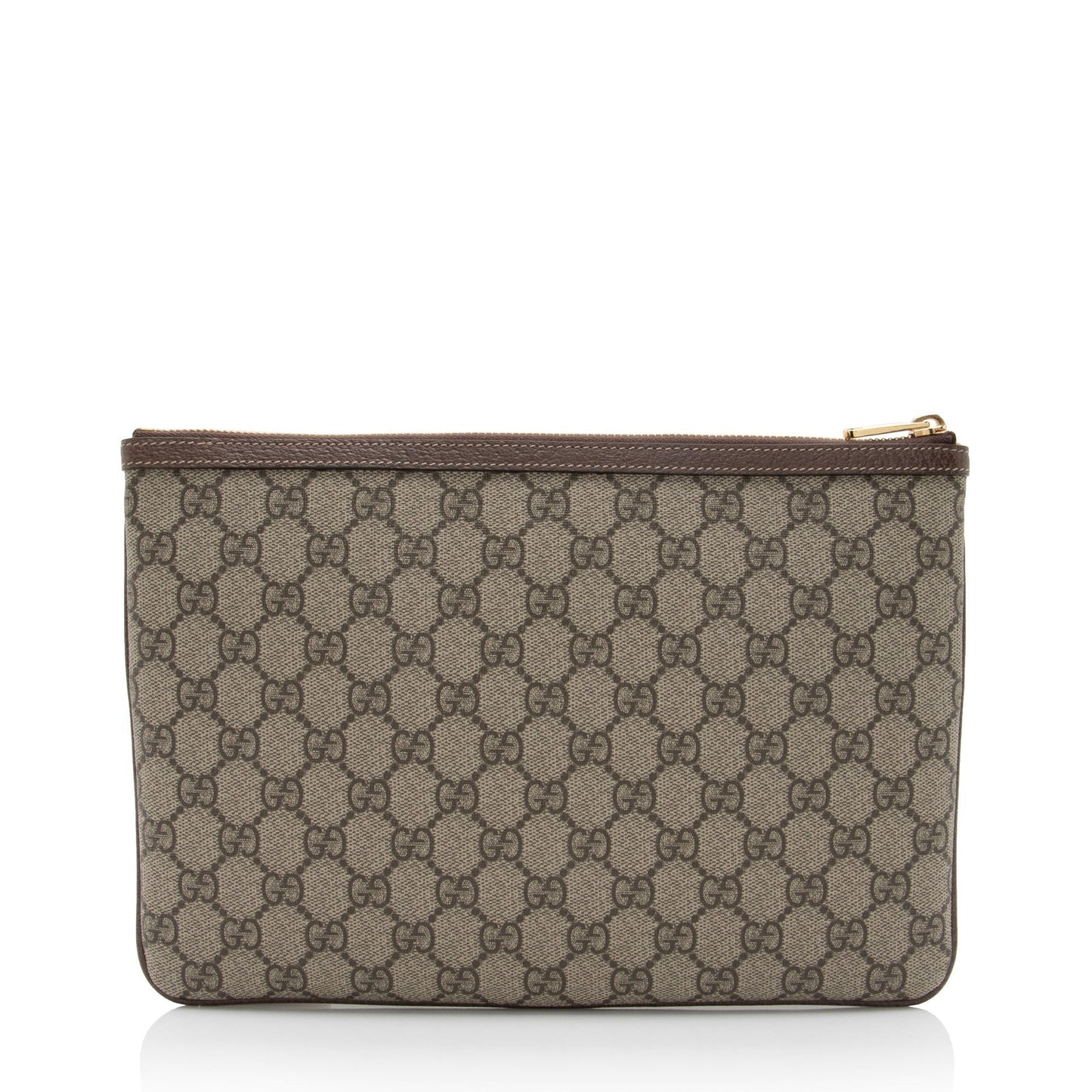 Gucci GG Supreme Ophidia Zip Pouch Leather Canvas Nylon Brown Clutch Bag Shf Uhg8Ek