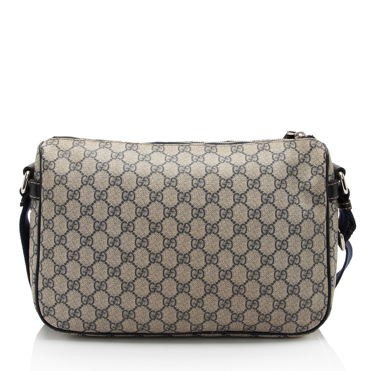 Gucci GG Supreme Pocket Messenger SHF-z1WHUn Leather Canvas Beige Blue Shoulder Bag