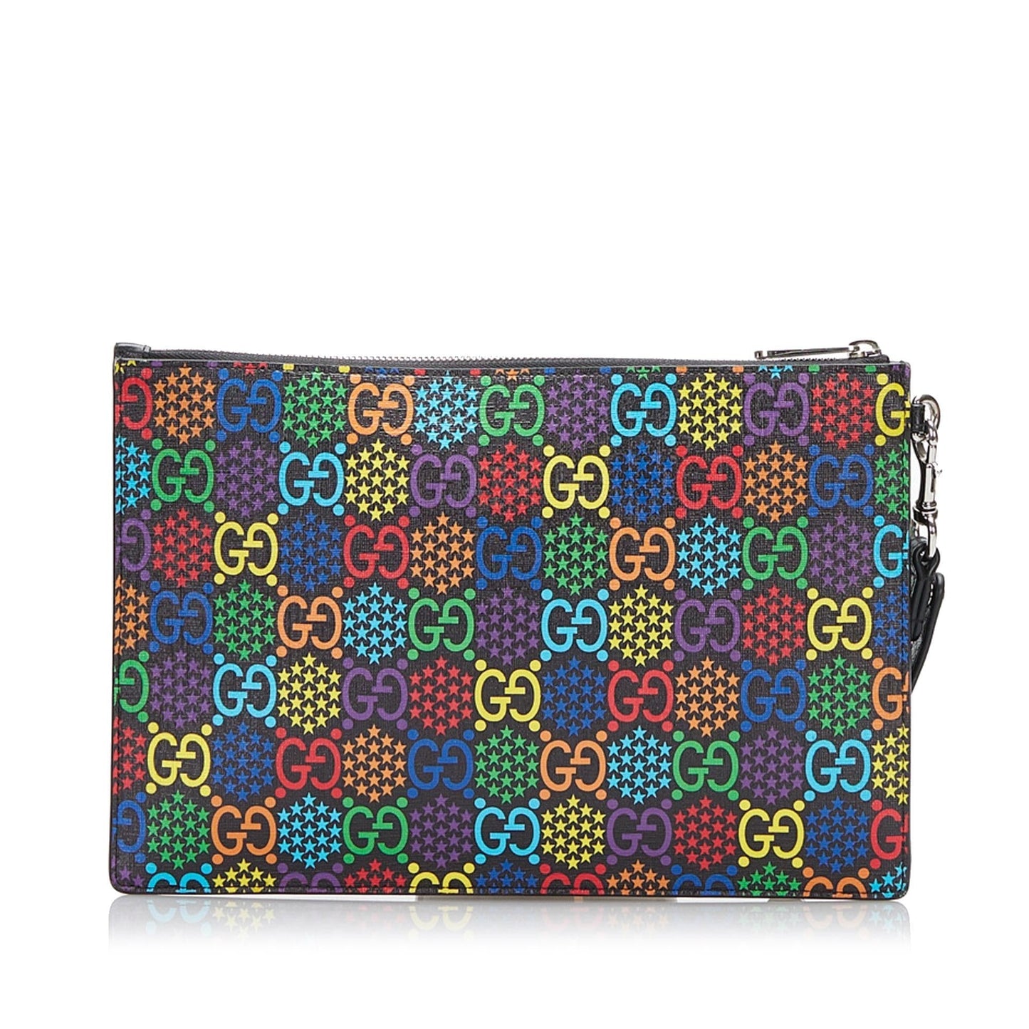Gucci GG Supreme Psychedelic Zip SHG Canvas Clutch Bag