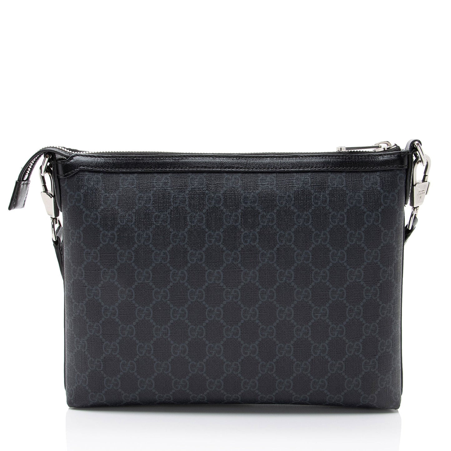 Gucci GG Supreme Retro Messenger Leather Canvas Nylon Black Shoulder Bag