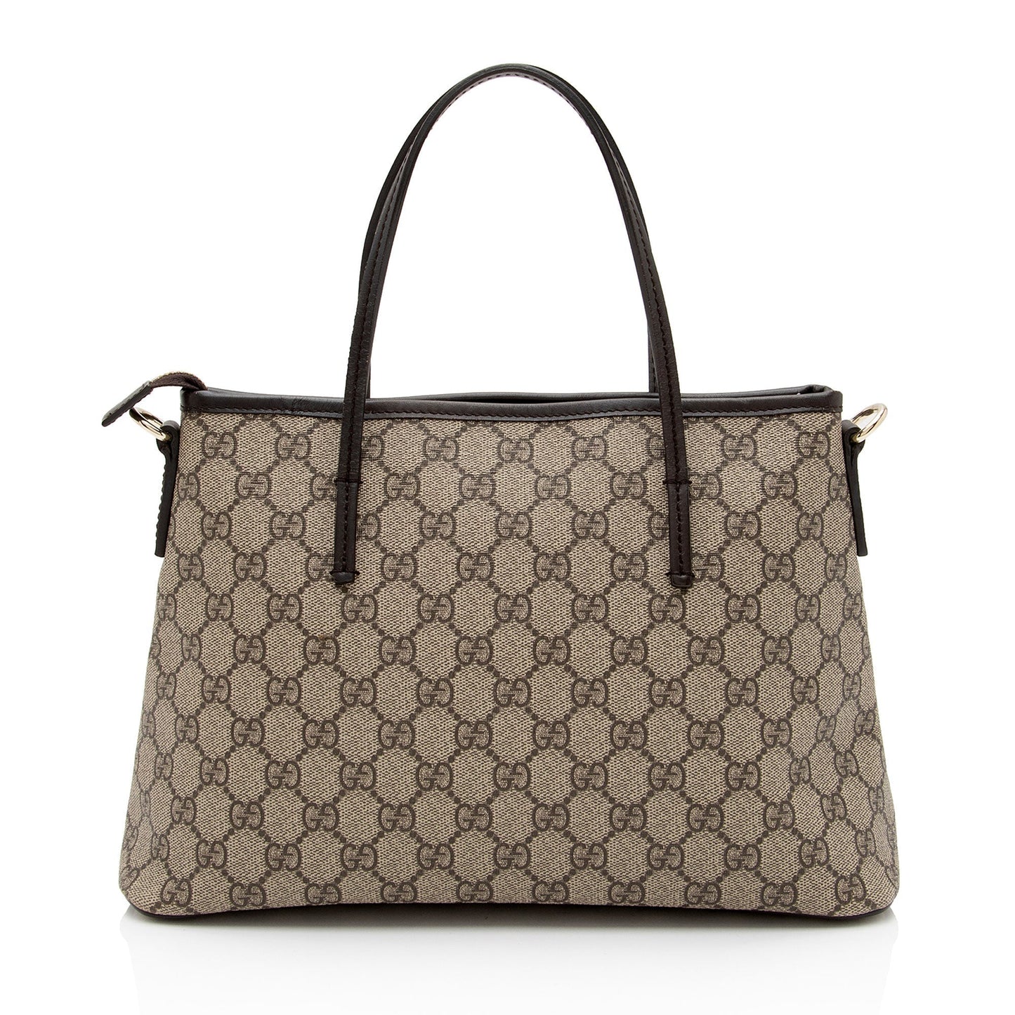 Gucci GG Supreme Convertible SHF-3DHKoq Leather Canvas Brown Beige Tote Bag