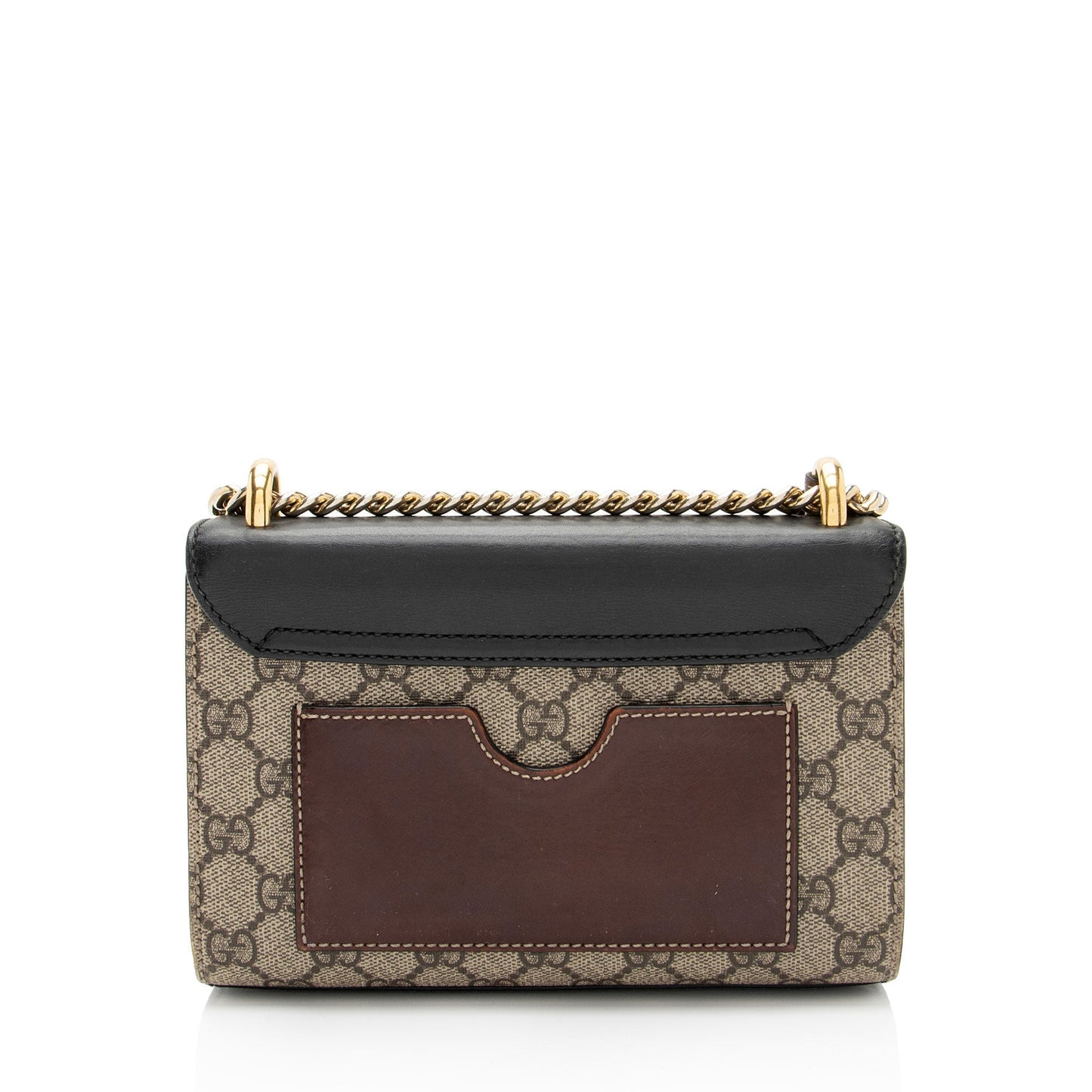 Gucci GG Supreme Padlock SHF-vRdeyi Leather Canvas Black Brown Crossbody Bag
