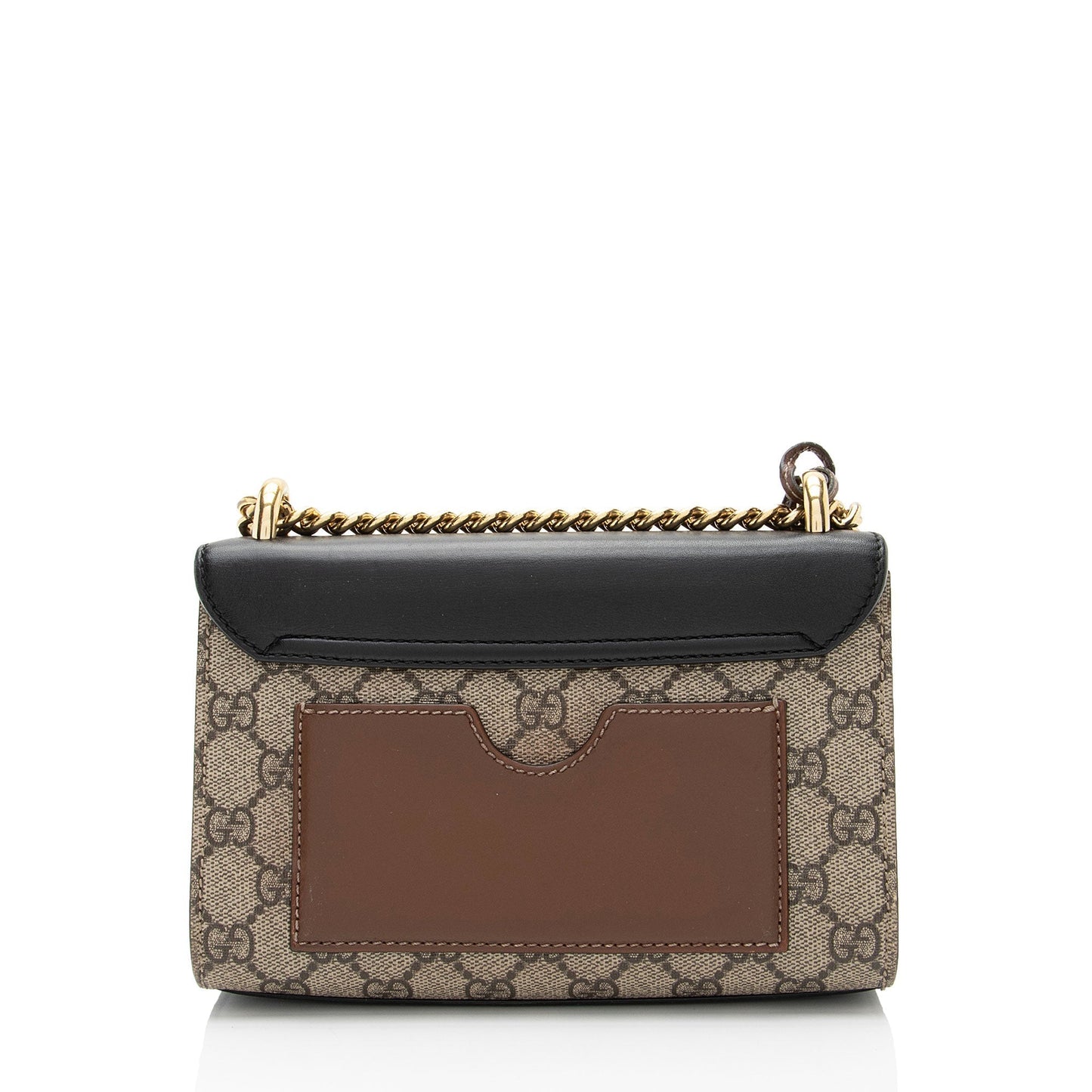 Gucci GG Supreme Padlock Leather Canvas Black Brown Shoulder Bag