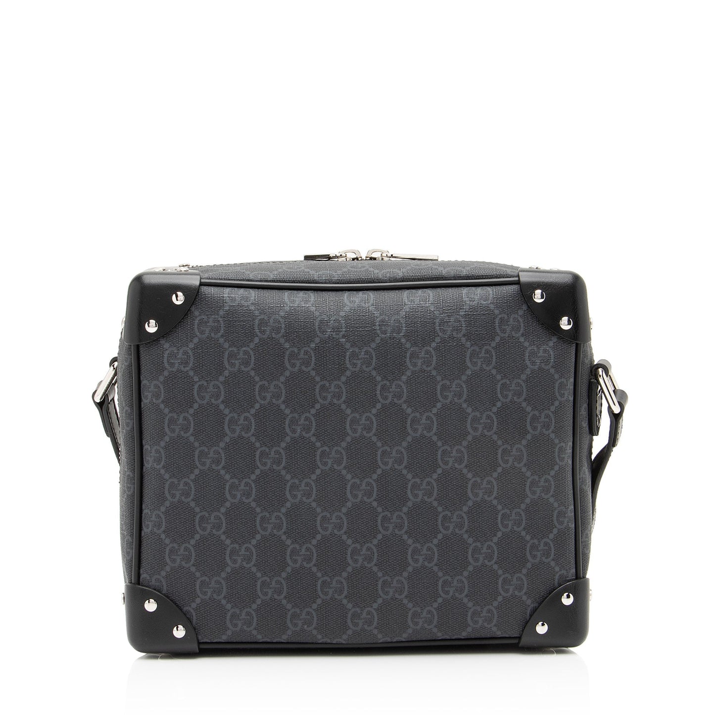 Gucci GG Supreme Soft Trunk SHF Leather Canvas Black Crossbody Bag