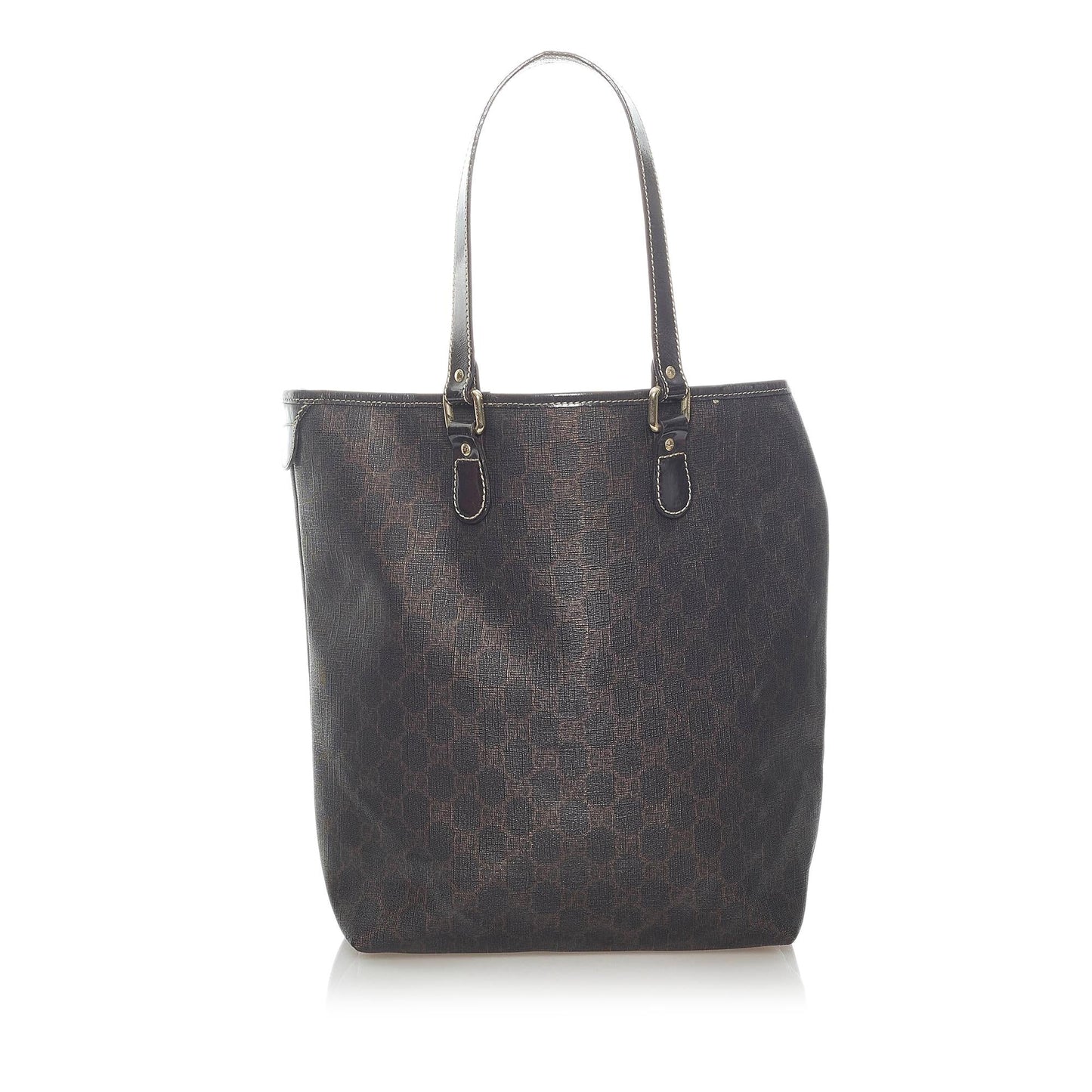 Gucci GG Supreme SHG-DcfpWV Canvas Calf Brown Tote Bag