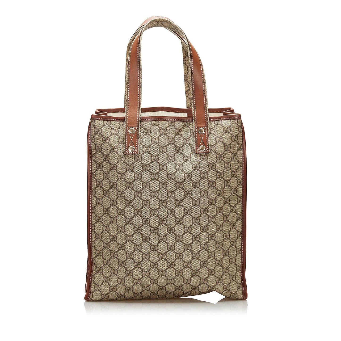 Gucci GG Supreme Web Loop SHG Canvas Brown Tote Bag