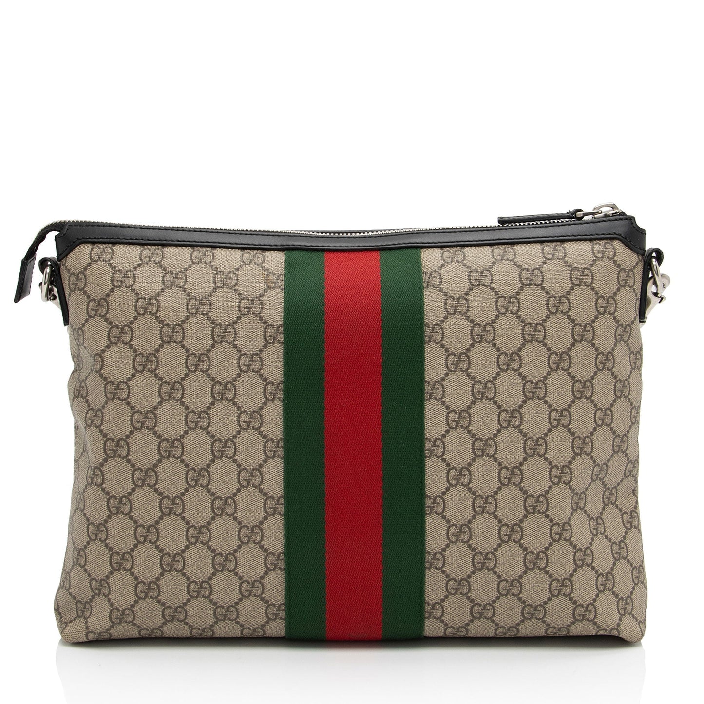 Gucci GG Supreme Web Flat Square Leather Canvas Nylon Black Shoes Shf Gbtpja
