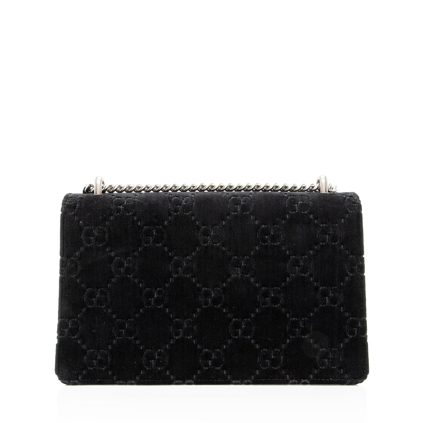 Gucci GG Velvet Dionysus Leather Patent Black Small Shoulder Bag