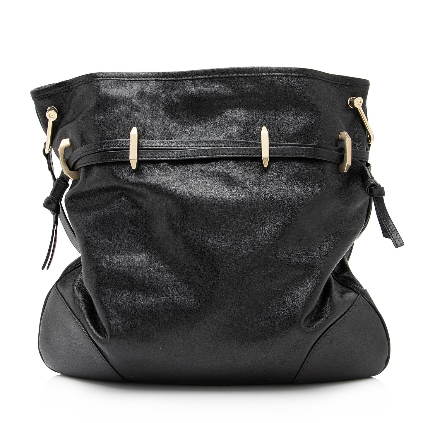 Gucci Glazed Horsebit Morsetto Drawstring SHF-4zXuXi Calfskin Black Jewelry