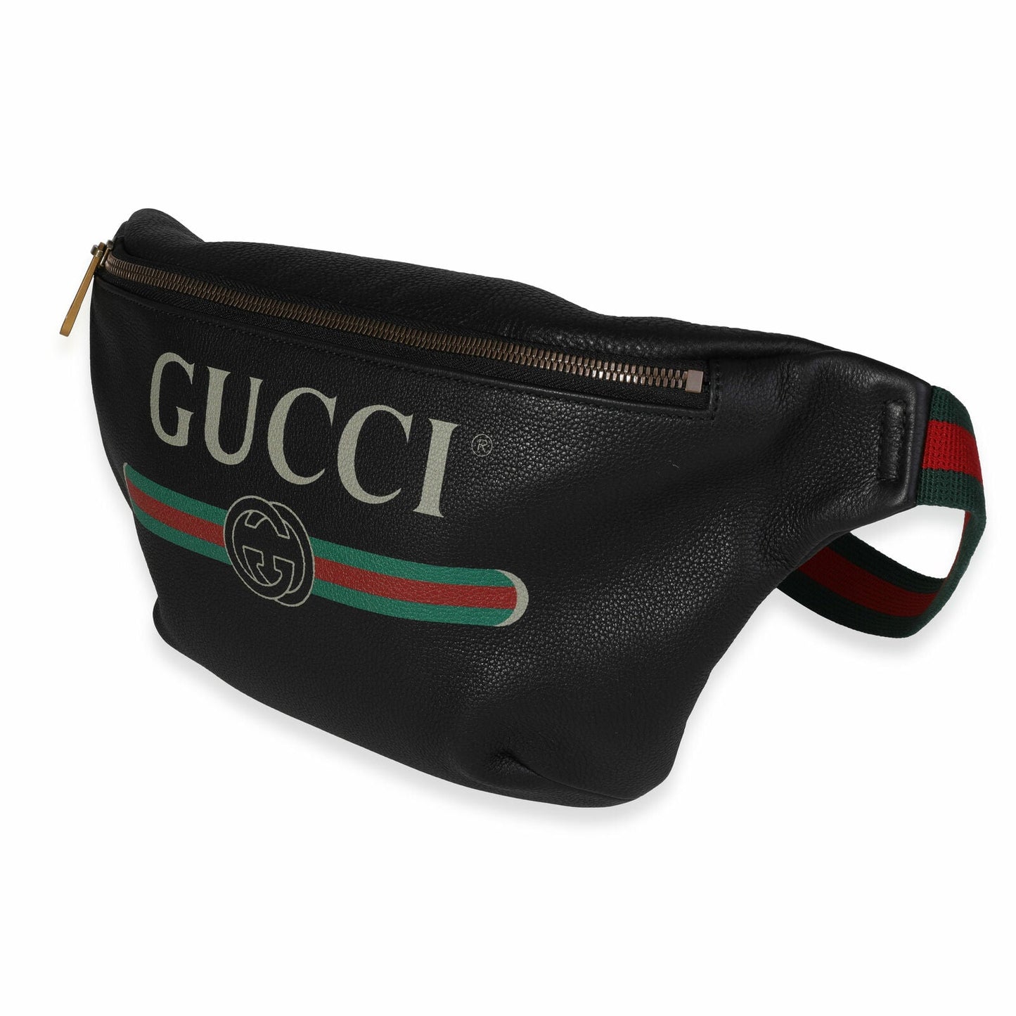 Gucci GRAINED Calfskin Logo Belt