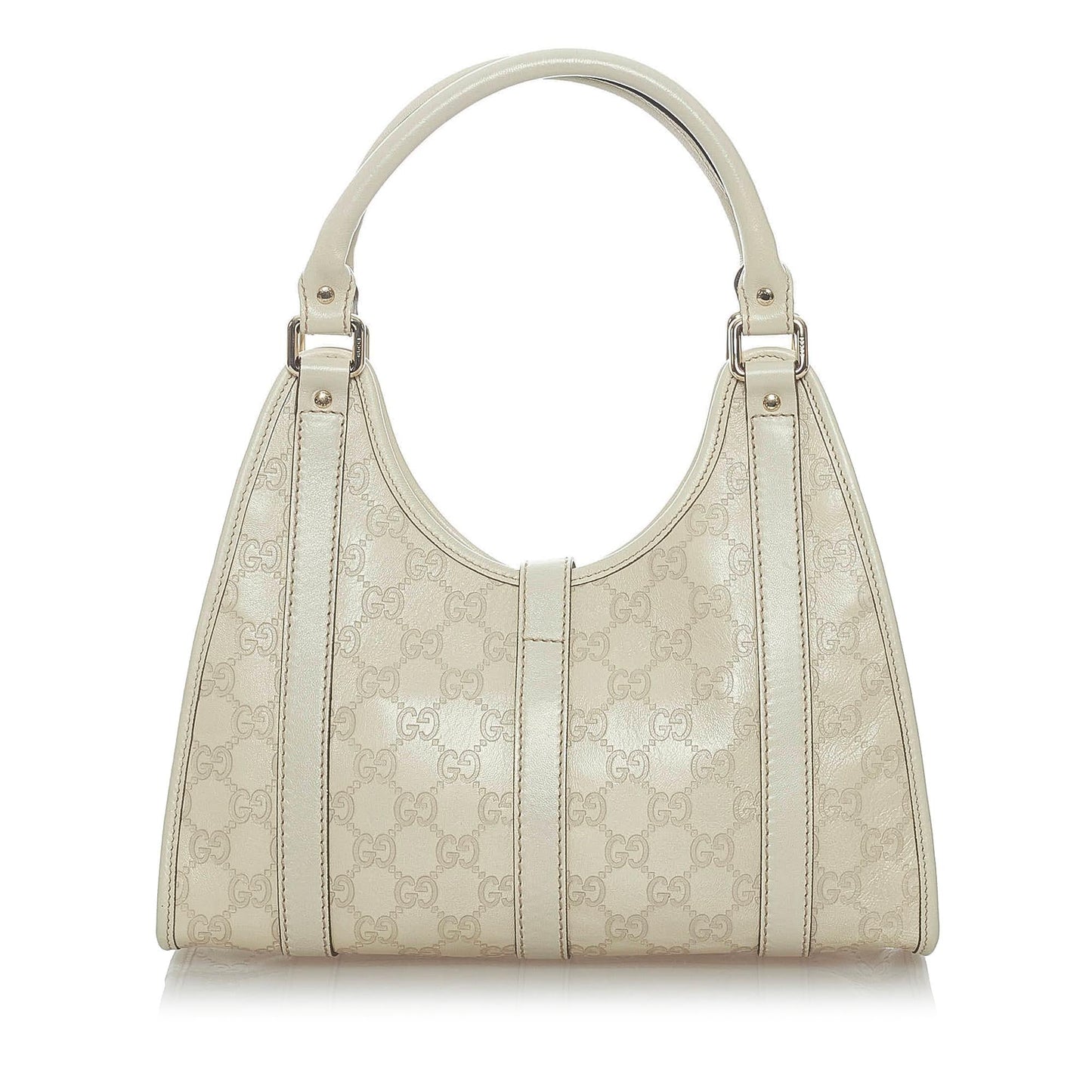 Gucci Guccissima Jackie Bardot SHG Calf White Satchel Bag