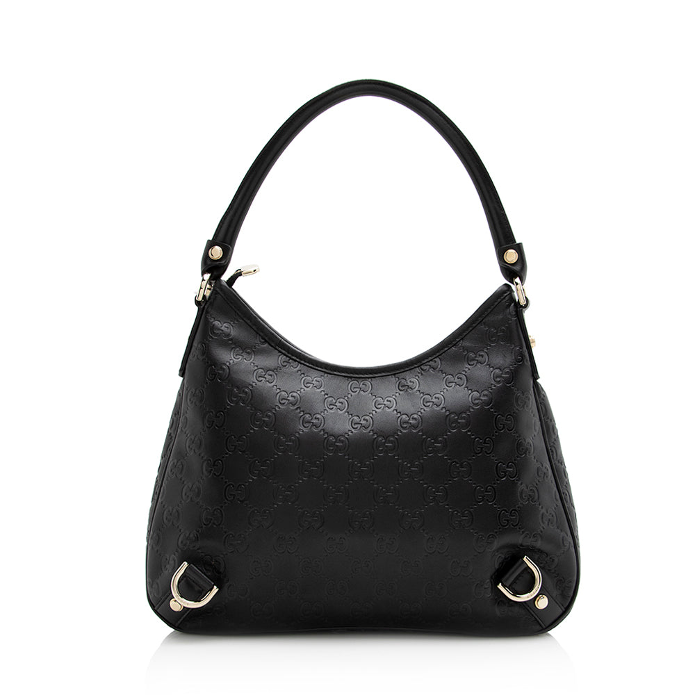 Gucci Guccissima Abbey SHF Leather Black Medium Shoulder Bag
