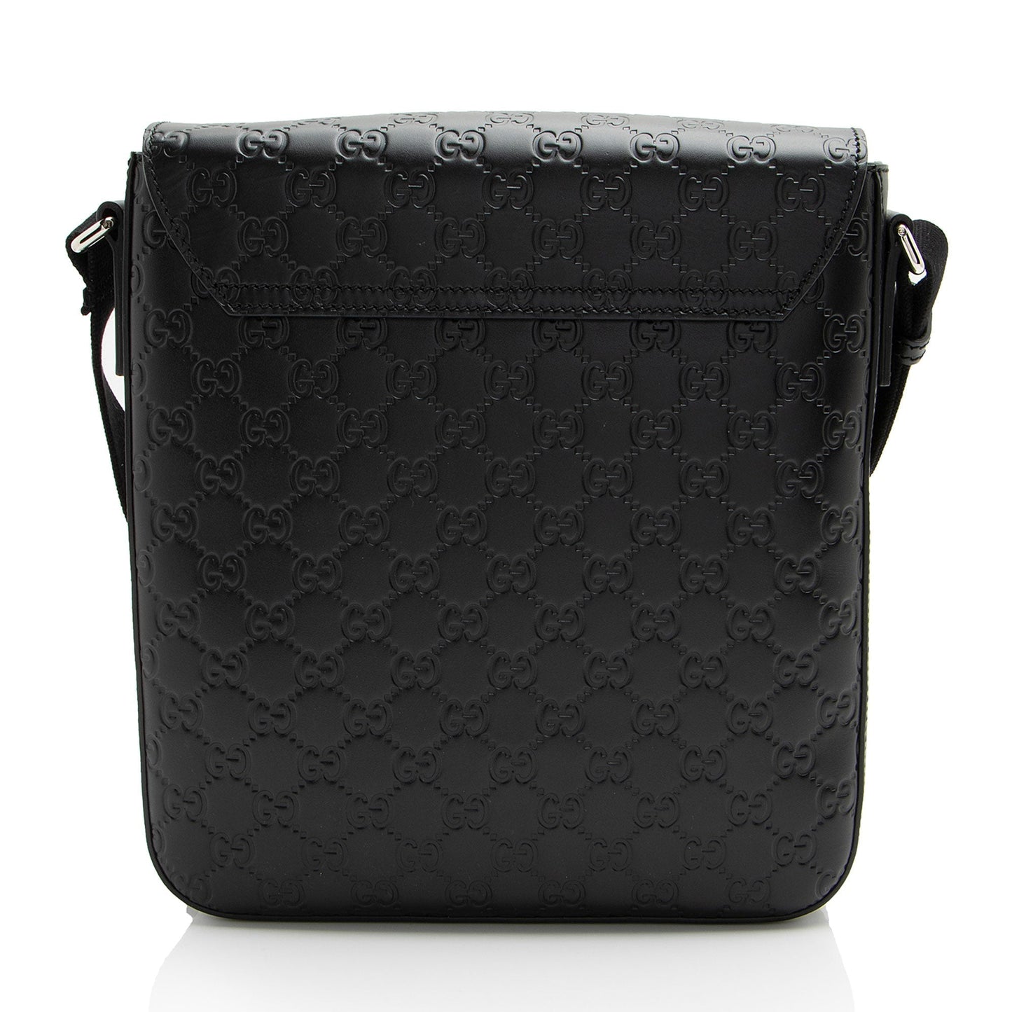 Gucci Guccissima Buckle Messenger SHF-hZFpSA Leather Nylon Black Shoulder Bag