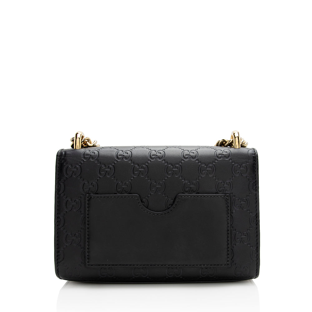 Gucci Guccissima Padlock SHF Leather Black Small Shoulder Bag