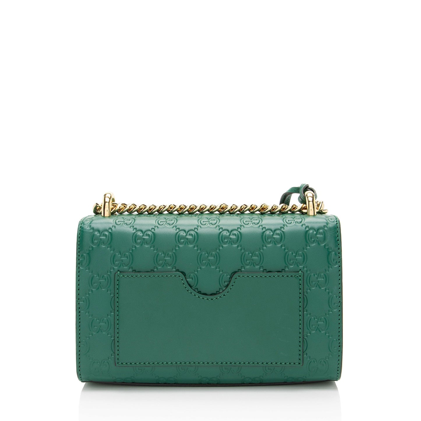 Gucci Guccissima Padlock Leather Green Small Crossbody Bag