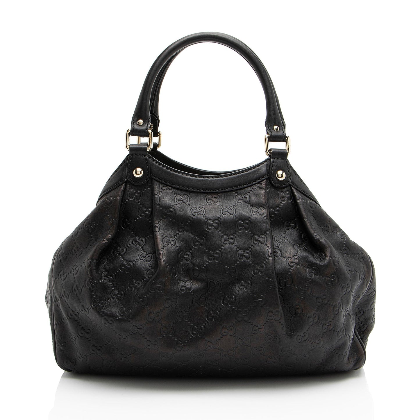 Gucci Guccissima Sukey Leather Black Medium Tote Bag