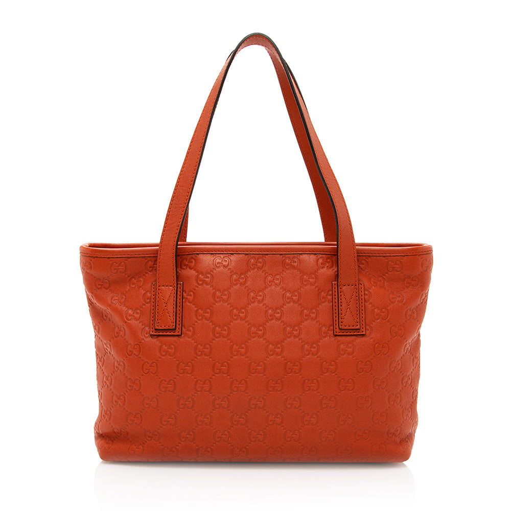 Gucci Guccissima SHF Leather Orange Tote Bag