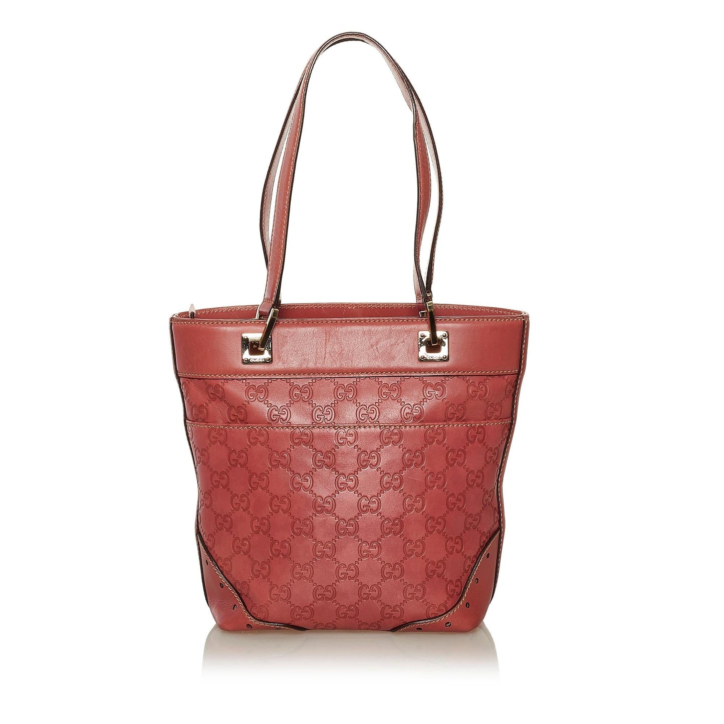 Gucci Guccissima Punch SHG Leather Red Tote Bag