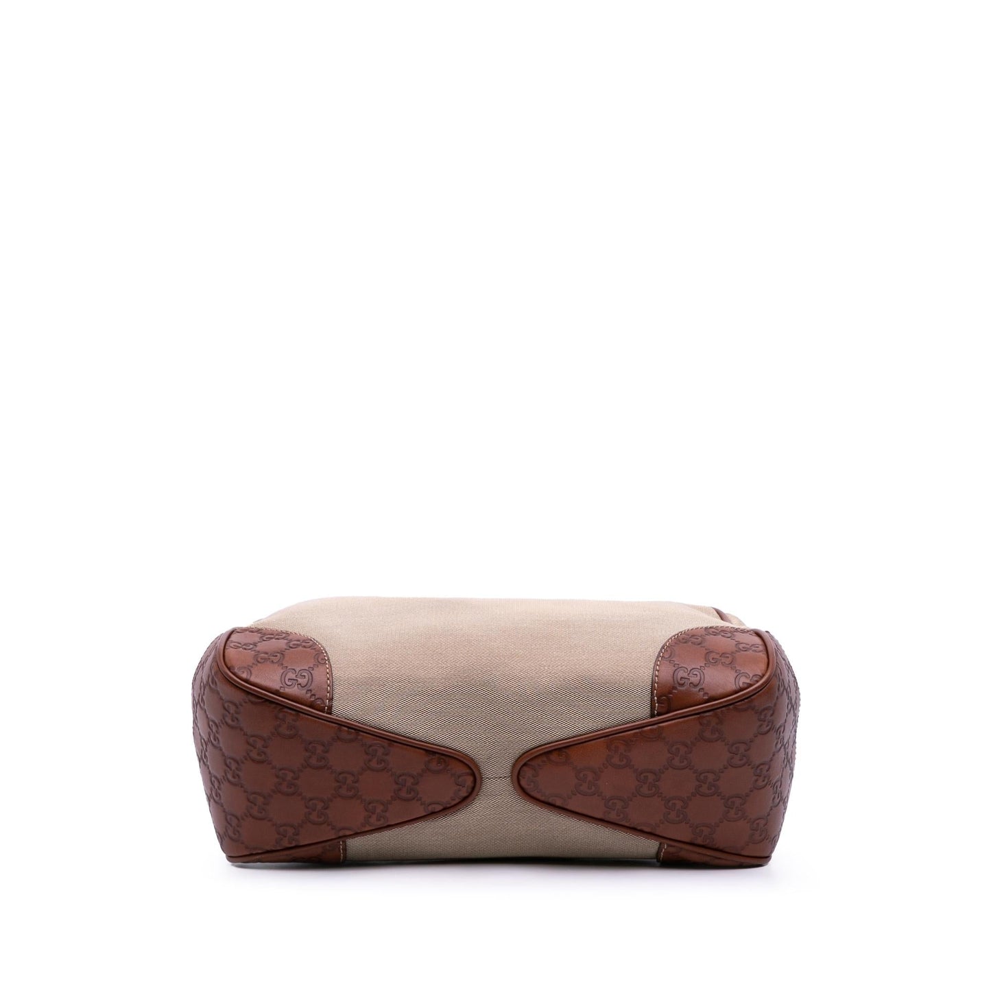 Gucci Guccissima Trimmed Colbert Canvas Calf Brown Shoulder Bag