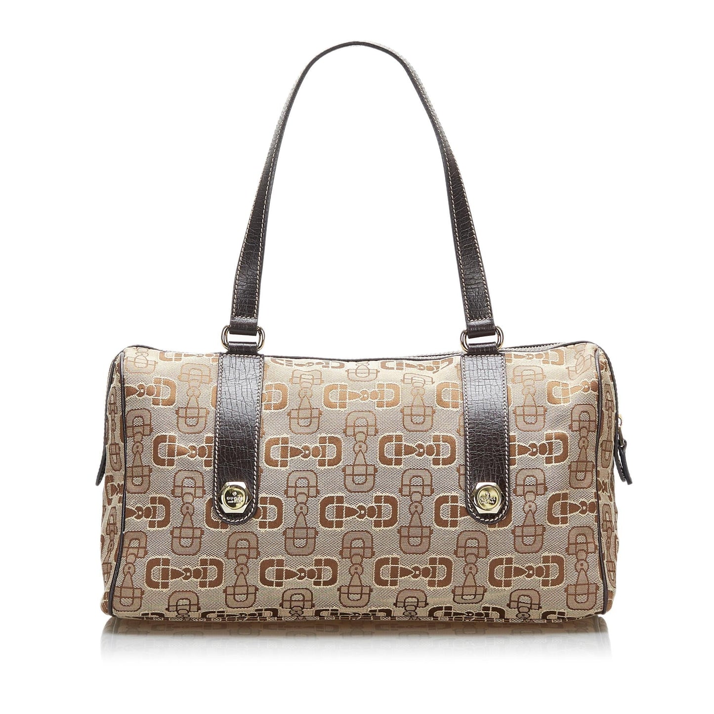 Gucci Horsebit Boston SHG-c8eaT5 Canvas Calf Brown Satchel Bag