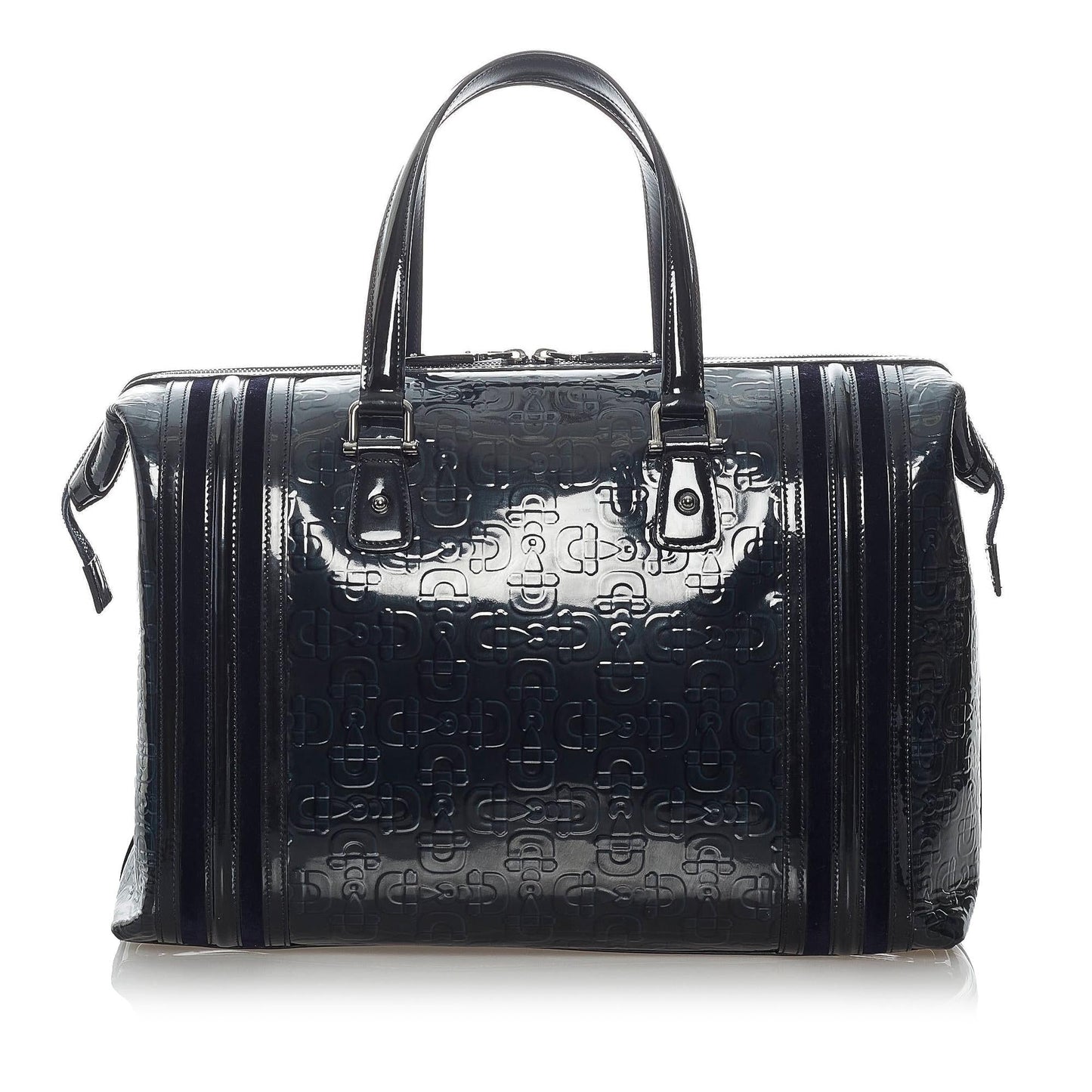Gucci Horsebit Runway SHG Leather Patent Blue Satchel Bag