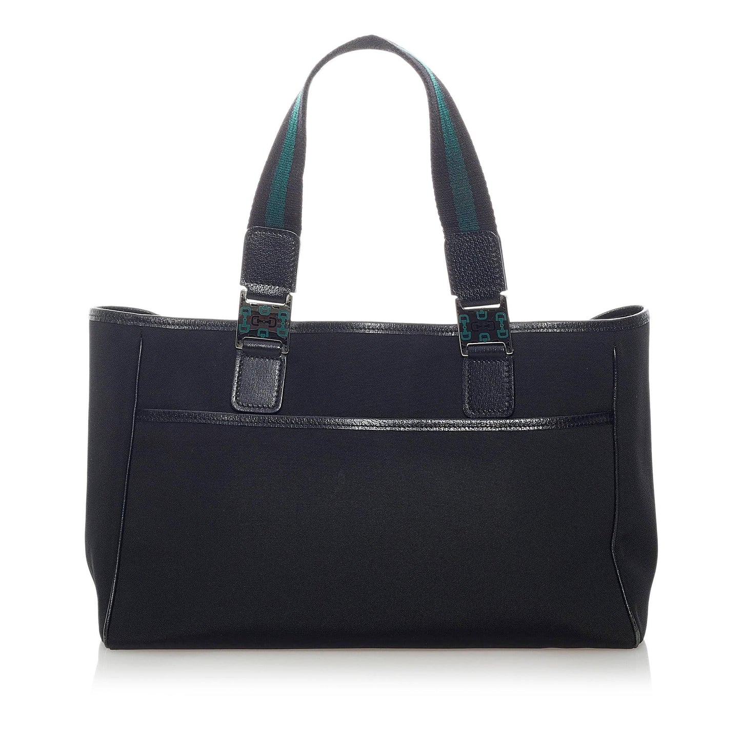 Gucci Horsebit Web SHG Nylon Calf Black Satchel Bag