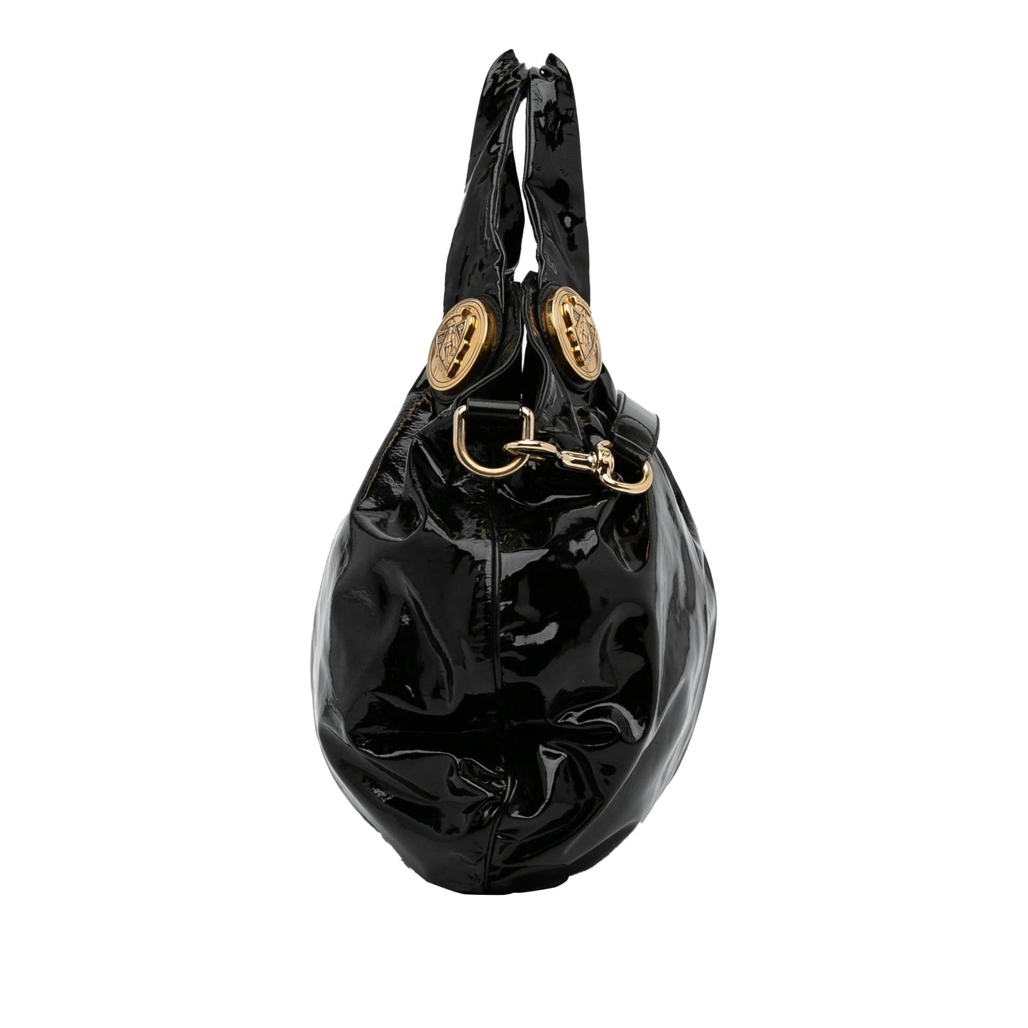 Gucci Hysteria SHG-XpM0yI Leather Patent Black Satchel Bag