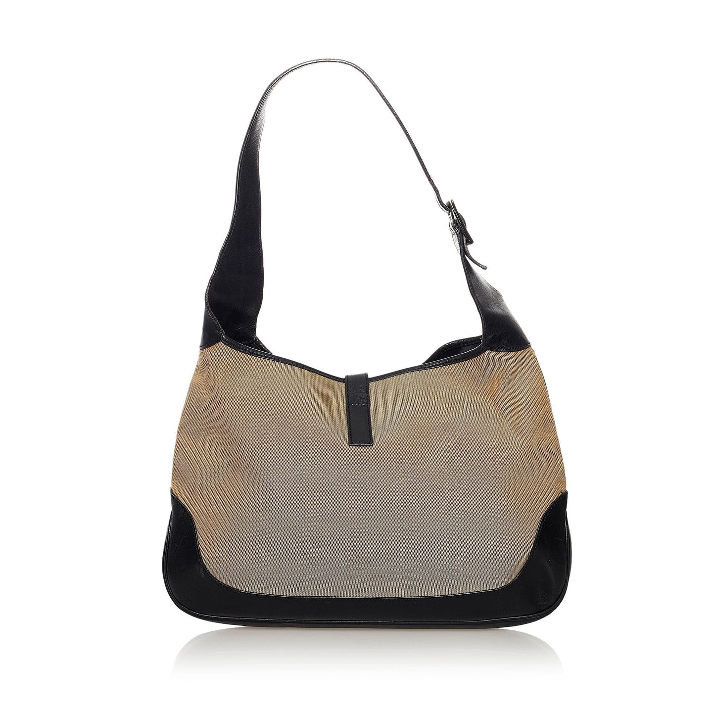 Gucci Jackie SHG Canvas Black Brown Shoulder Bag