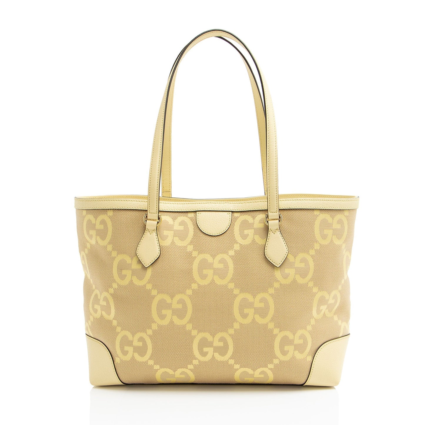 Gucci Jumbo GG Ophidia Shopping Leather Canvas Nylon Medium Tote Bag