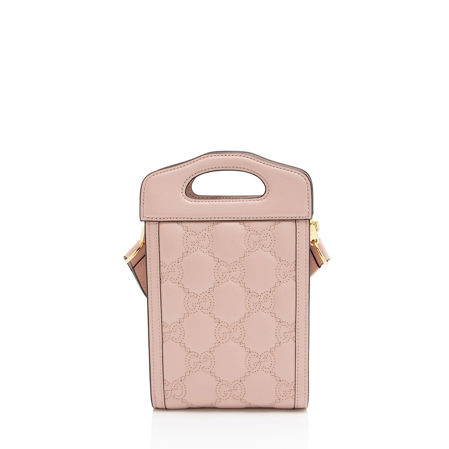 Gucci Jumbo GG Matelasse Leather Pink Mini Crossbody Bag