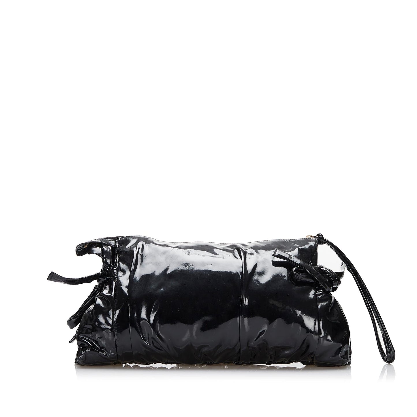 Gucci Hysteria SHG-uAOERL Leather Patent Black Large Clutch Bag