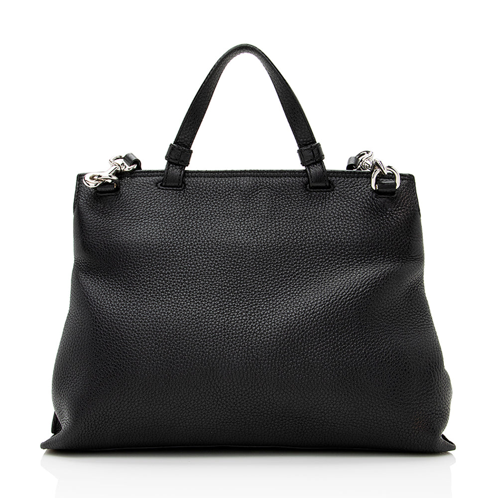 Gucci Bamboo Daily SHF Leather Black Medium Satchel Bag Satchel Shf