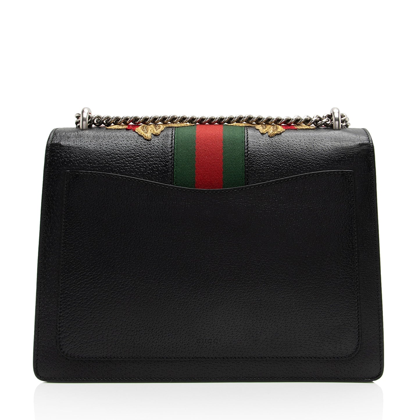 Gucci Embroidered Rose Dionysus SHF-sxhk6S Leather Black Green Shoulder Bag