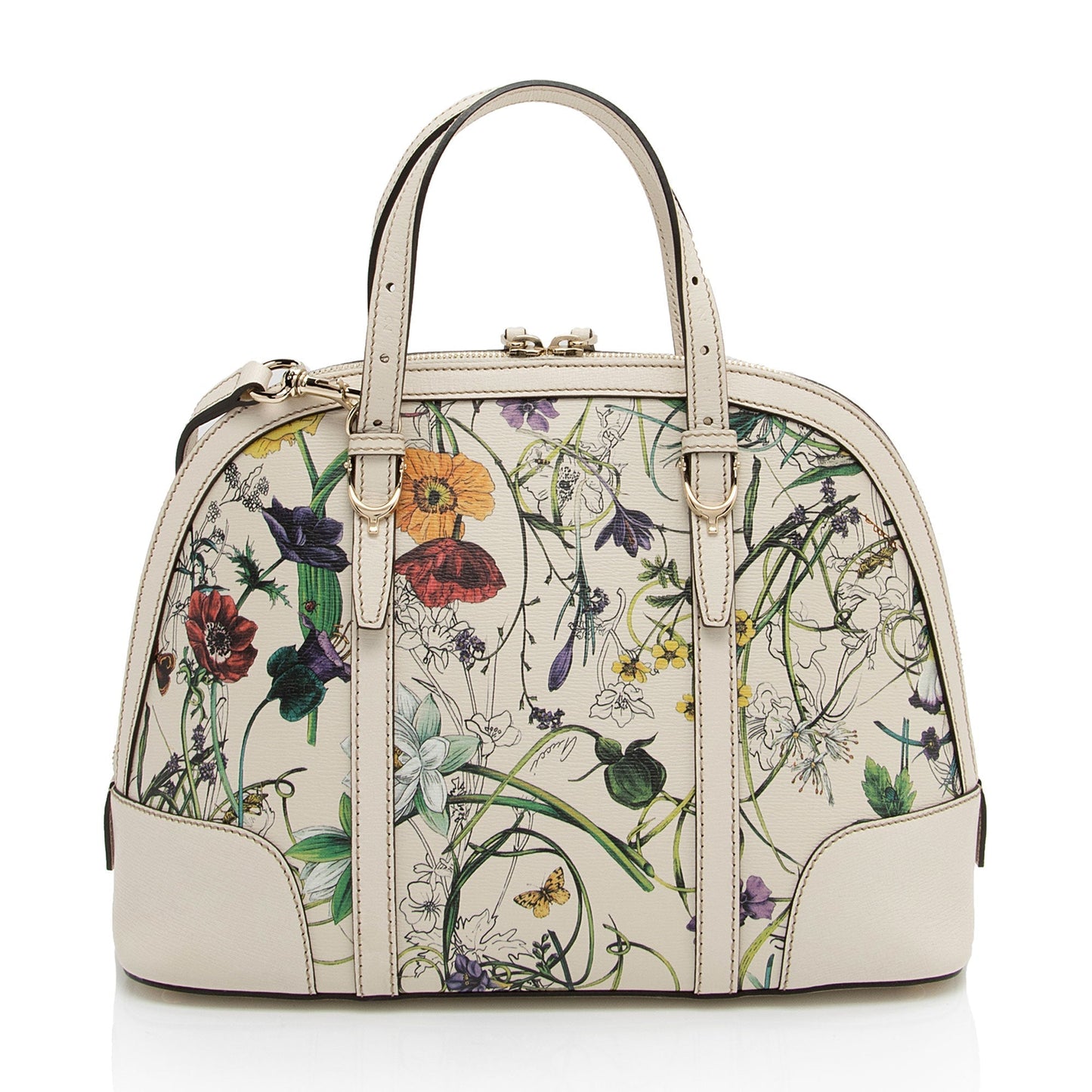 Gucci Flora Nice SHF-5DGwQW Leather White Satchel Bag