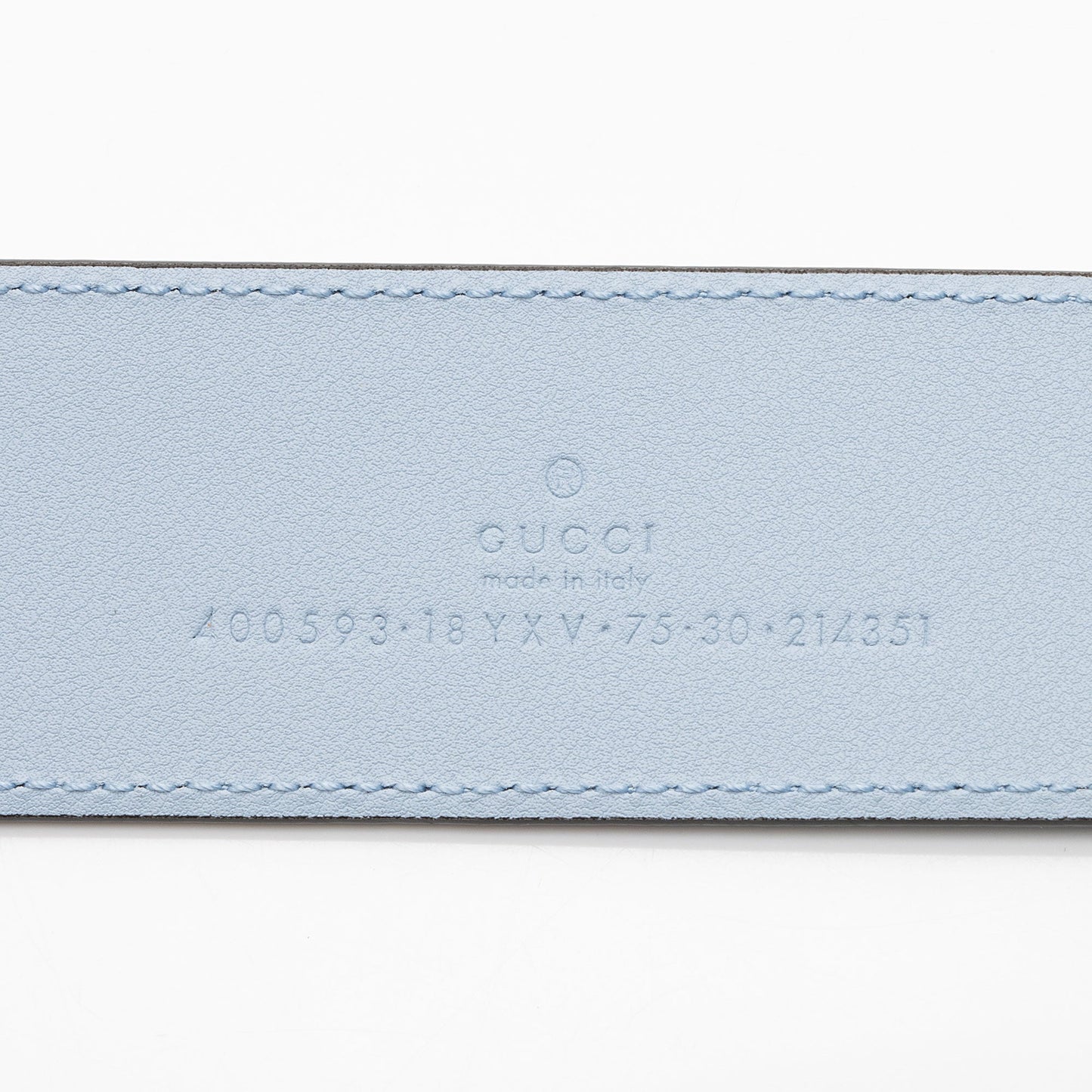 Gucci GG Marmont Monochrome Belt - Leather Blue Accessory