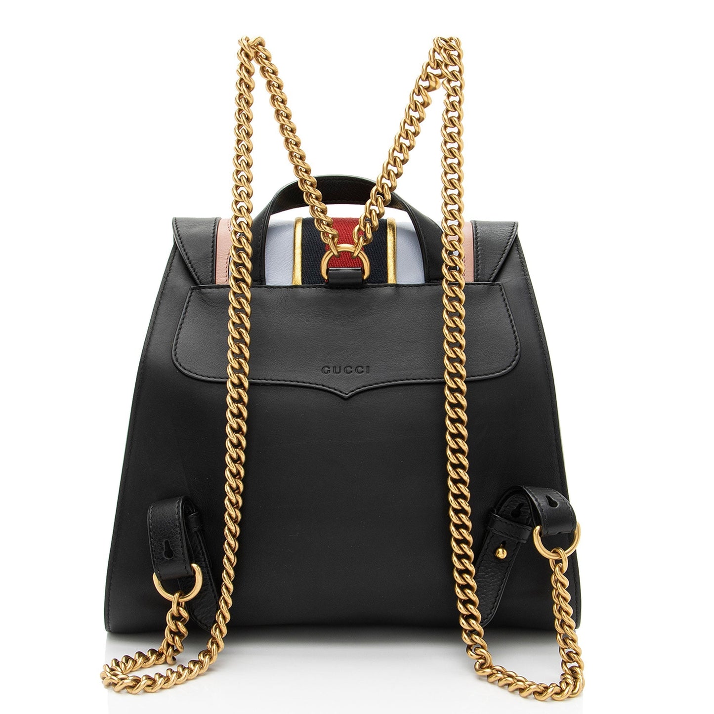 Gucci GG Marmont Web Heart Star Leather Chain Flap Backpack