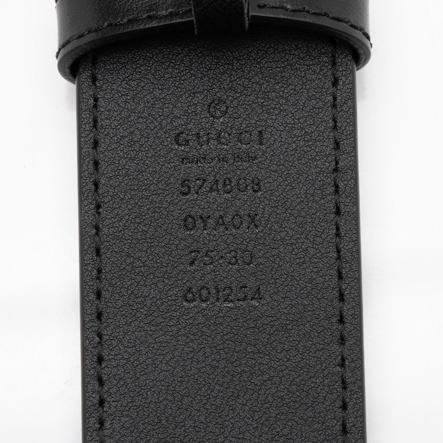Gucci Two Tone Interlocking G Belt Leather Black Accessory
