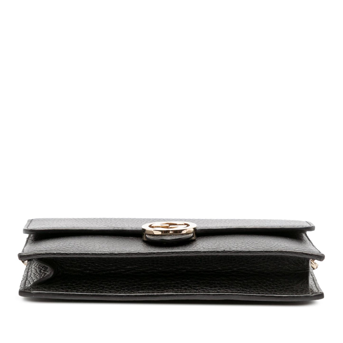 Gucci Interlocking G Dollar Wallet on Leather Calf Black Chain Crossbody Bag Chain 13