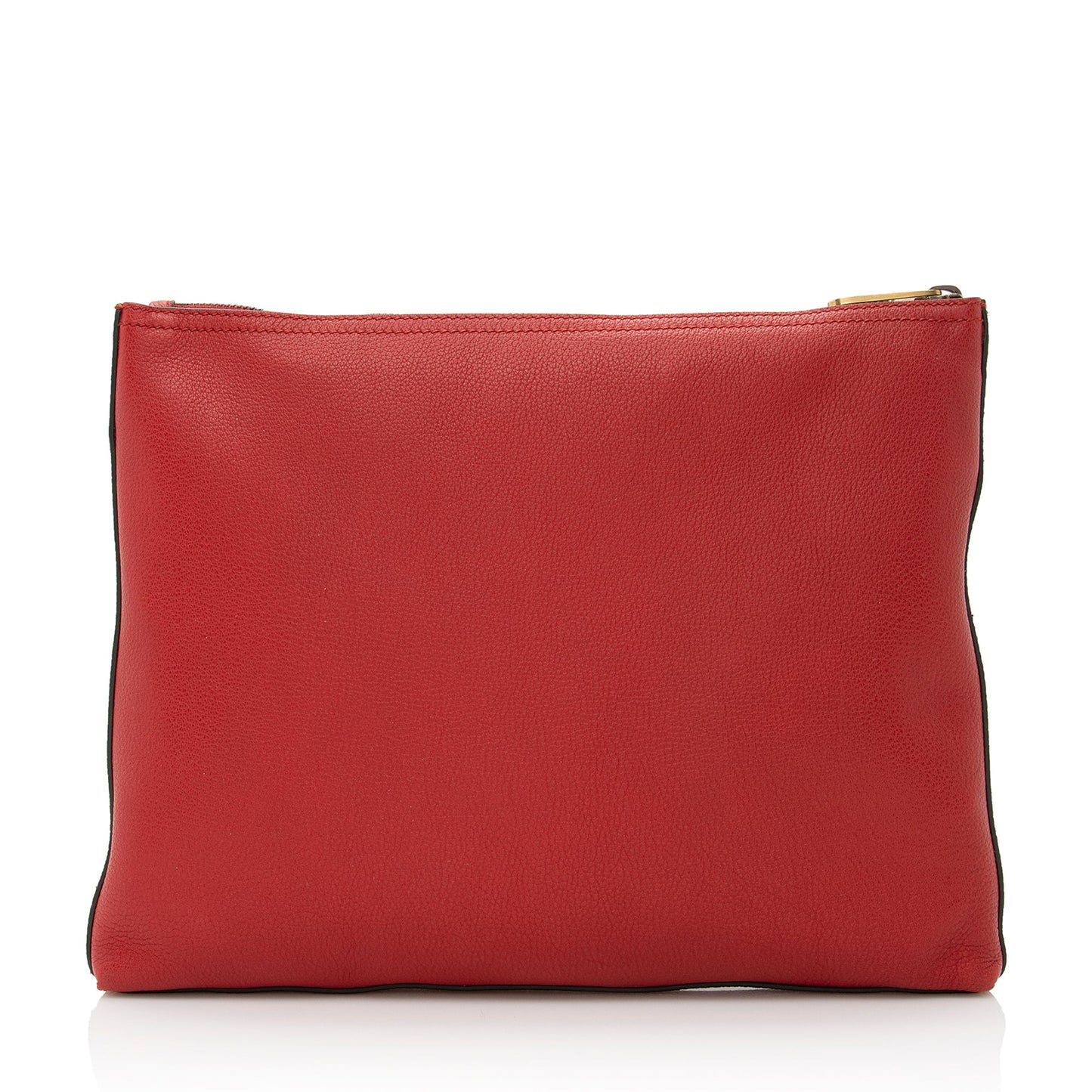 Gucci Zip Pouch SHF Leather Red Logo Clutch Bag