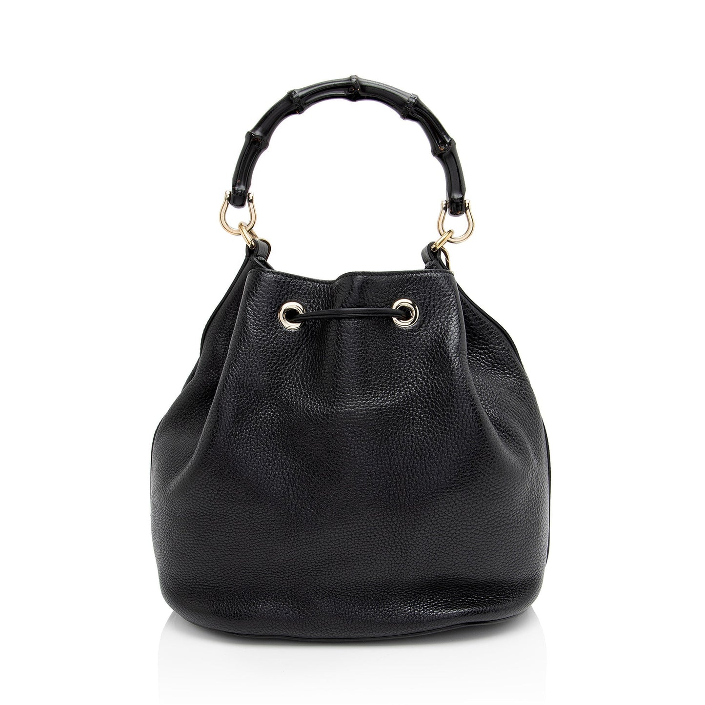 Gucci Miss Bamboo Leather Black Bucket Shoulder Bag