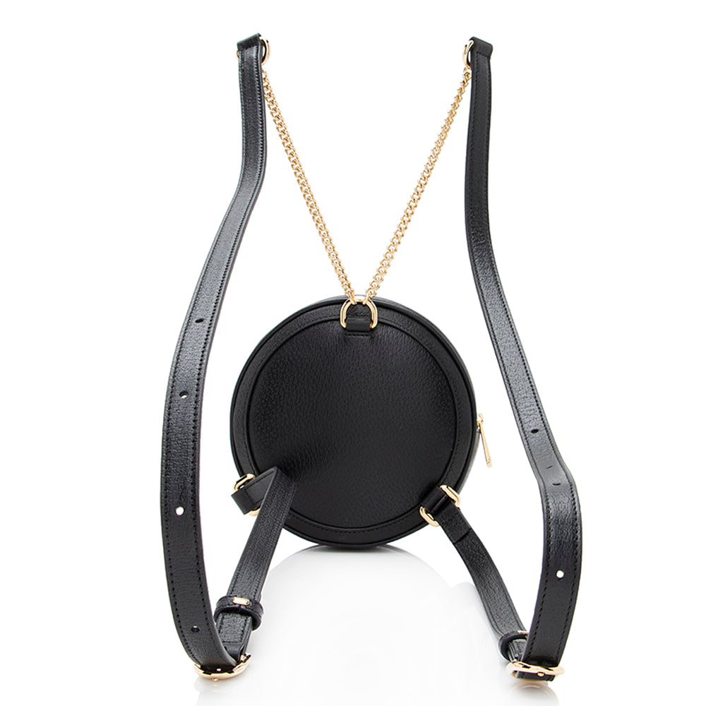 Gucci Ophidia Round Backpack SHF-QvLDYt Leather Nylon Black Mini Shoulder Bag