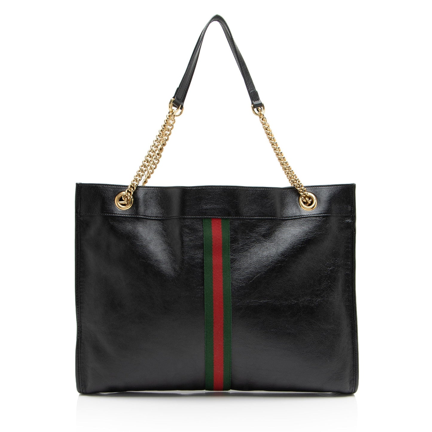 Gucci Rajah Leather Nylon Black Large Tote Bag