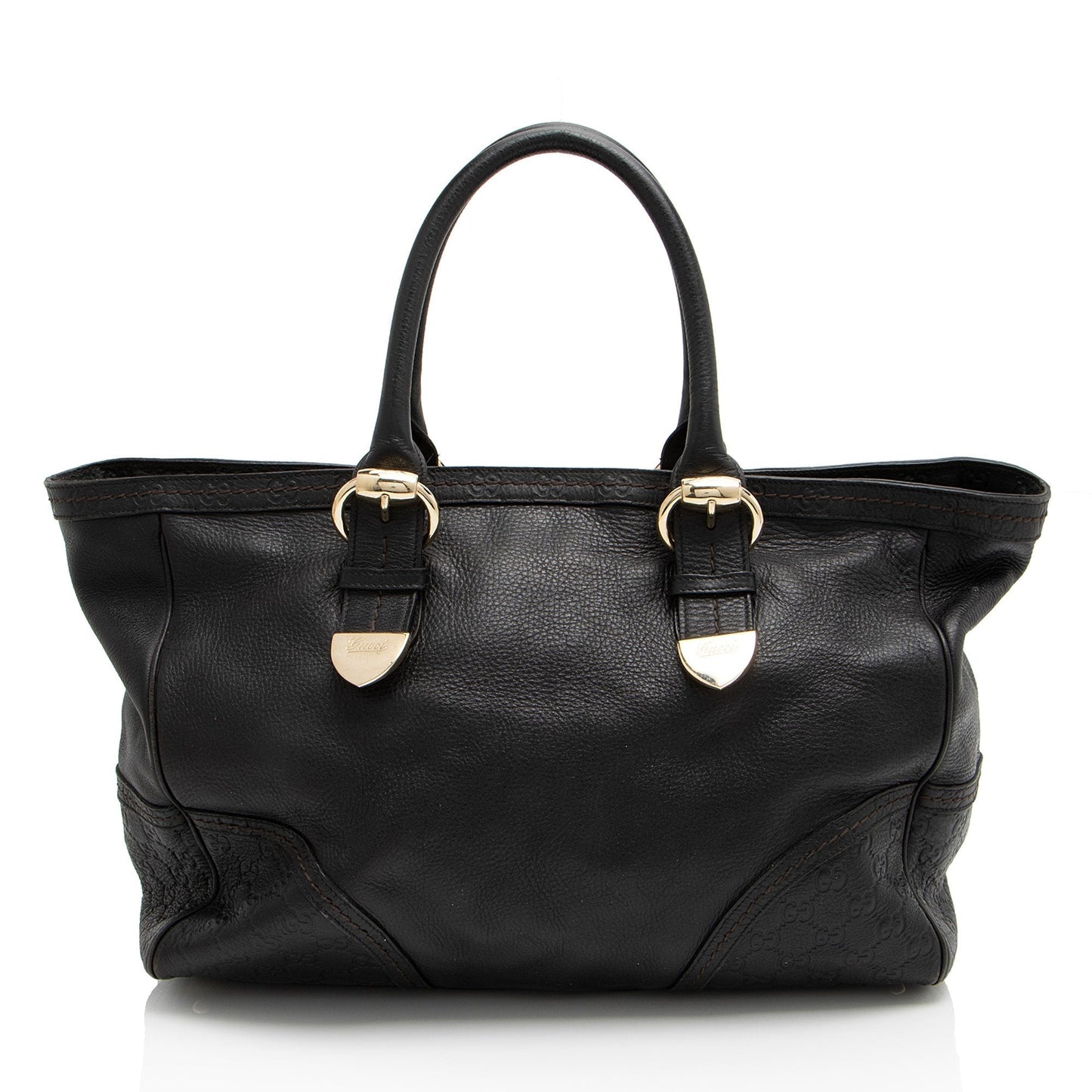 Gucci Signoria Leather Black Medium Tote Bag